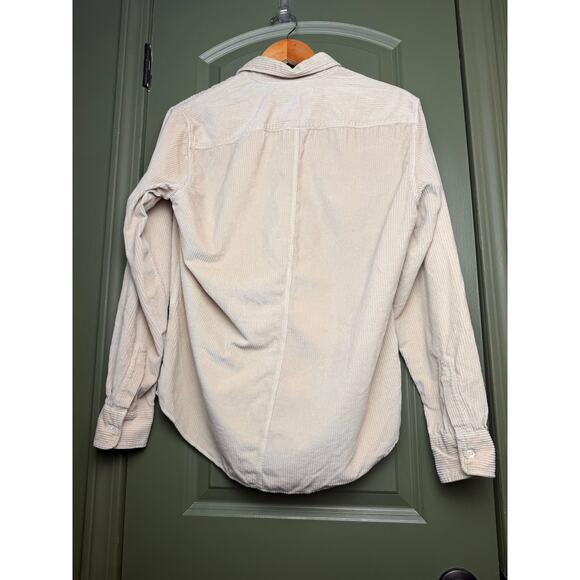 Frank & Eileen LUKE Relaxed Fit Corduroy Long Sleeve Soft Button-Up Shirt Tan XS - Picture 4 of 9